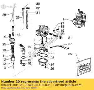 Piaggio Group 00G04100131 parafuso de ajuste da válvula de aceleração - Lado inferior