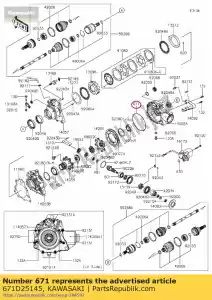 kawasaki 671D25145 o ring kvf650-a1 - Lado inferior