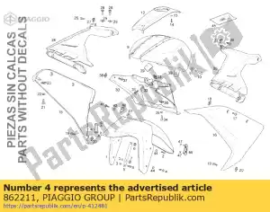 Piaggio Group 862211 tornillo hexagonal m6x30 - Lado inferior