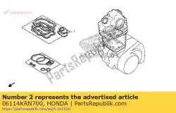 Aqui você pode pedir o kit de lavagem a (peças componentes) em Honda , com o número da peça 06114KRN700: