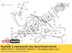 aprilia AP8218077 parafuso em u da alavanca da embreagem - Lado inferior