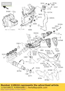 Kawasaki 110610823 guarnizione di scarico - Lato sinistro