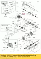 133100034, Kawasaki, 01 arbre-assy, ??côté engrenage-assy kawasaki  800 2017 2018 2019 2020 2021, Nouveau