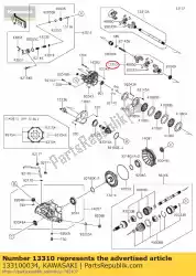 Here you can order the 01 shaft-assy,gear-assy side from Kawasaki, with part number 133100034: