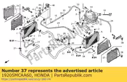 Ici, vous pouvez commander le grille, l. Radiateur auprès de Honda , avec le numéro de pièce 19205MCAA60: