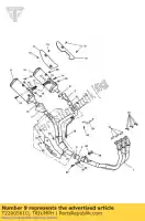 T2200561O, Triumph, t?umik owalny prawy triumph speed triple speed triple 210445 > 461331 1050 2005 2006 2007 2008 2009 2010 2011 2012, Nowy