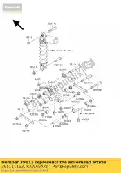 Ici, vous pouvez commander le tirant, suspension zx600-g1 auprès de Kawasaki , avec le numéro de pièce 391111163: