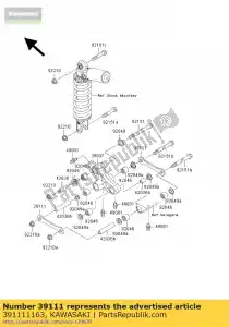 kawasaki 391111163 tirant, suspension zx600-g1 - La partie au fond