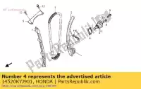 14520KYJ901, Honda, lifter assy., tendeur honda cbr 250 2011 2013, Nouveau