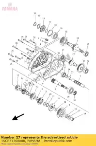 yamaha 1SCE71360000 arandela, retención de engranajes 3 - Lado inferior