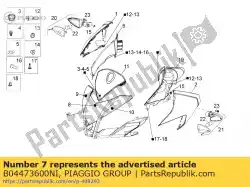 Aquí puede pedir carenado frontal. Negro de Piaggio Group , con el número de pieza B04473600NI: