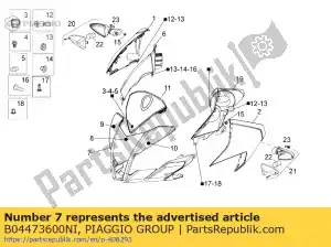 Piaggio Group B04473600NI carenado frontal. negro - Lado inferior
