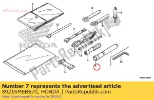 Honda 89216MEB670 moersleutel, plug (16 mm) - Onderkant