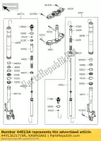 44013021718R, Kawasaki, tube-fourche intérieur, lh, f.s.b zr800 kawasaki z 800 2013 2014, Nouveau