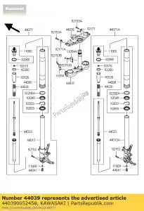 kawasaki 440390052458 support-fourche supérieur, p.silv zg140 - La partie au fond