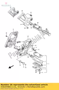 suzuki 4382048B1113L suporte, silenciador - Lado inferior