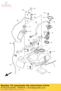 yamaha 975020552000 parafuso, com arruela - Lado inferior