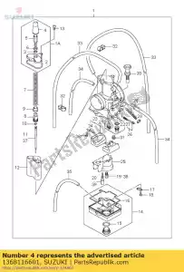 Suzuki 1368116601 kap, kabel aanpassen - Onderkant