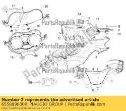 stuurhoes achter van Piaggio Group, met onderdeel nummer 655889000P, bestel je hier online: