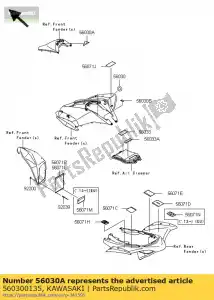 Kawasaki 560300135 label - Bottom side