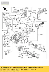 Kawasaki 420341091 coupling,fr driven - Bottom side