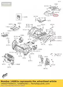 kawasaki 14092Y009933 couvercle, noir kvf300ccf - La partie au fond