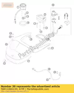 ktm 58411066144 ignition lock+tank plug usa 98 - Bottom side