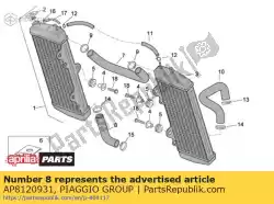 Qui puoi ordinare tubo della pompa di raffreddamento da Piaggio Group , con numero parte AP8120931: