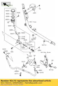 Kawasaki 921730033 collier, flexible de frein - La partie au fond