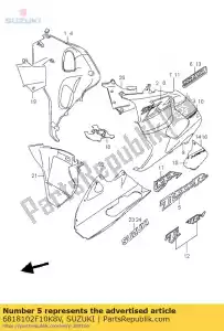 Suzuki 6818102F10K8V emblema, bajo 