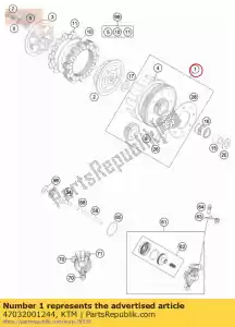 ktm 47032001244 cubo de embrague externo cpl. 85 sx 13 - Lado inferior