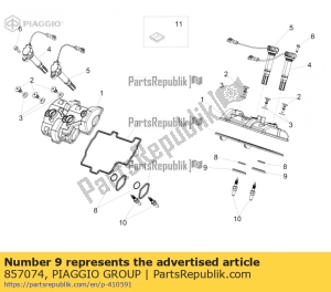 aprilia 857074 gasket - Left side