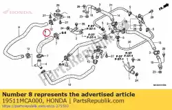 Qui puoi ordinare tubo a, acqua da Honda , con numero parte 19511MCA000: