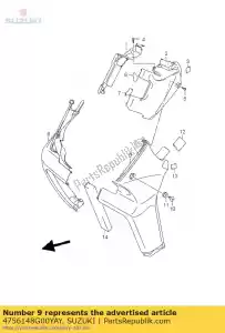 Suzuki 4756148G00YAY capa, corpo da moldura - Lado inferior