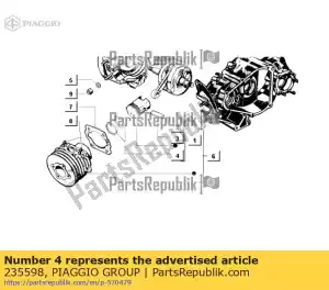 Piaggio Group 235598 anillo de junta - Lado inferior