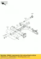 330010077, Kawasaki, arm-comp-swing vn1600-a3 kawasaki vn 1600 2003 2004 2005 2006, Nieuw