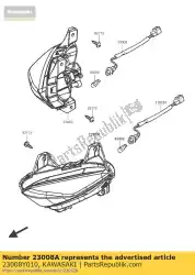 stopcontact, signaallamp, sc300 van Kawasaki, met onderdeel nummer 23008Y010, bestel je hier online: