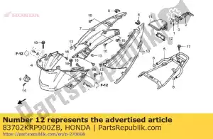 Honda 83702KRP900ZB capa, rr. centro inferior * - Lado inferior
