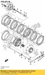 plaat, koppeling dr van Suzuki, met onderdeel nummer 2144148G60, bestel je hier online: