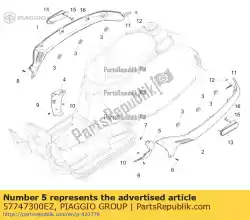 Aquí puede pedir alerón de protección de Piaggio Group , con el número de pieza 57747300EZ: