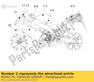 Piaggio Group B046174 nalepka na zbiornik paliwa derbi - Dół