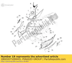 Piaggio Group 1B002071000HO reposapiés derecho completo del pasajero - Lado inferior