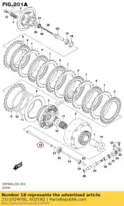 suzuki 2311024F00 varilla, embrague - Lado inferior