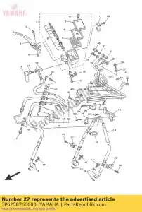 yamaha 3P6258760000 uchwyt, przewód hamulcowy 2 - Dół