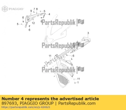 Aprilia 897693, Carenado derecho cierre superior, OEM: Aprilia 897693