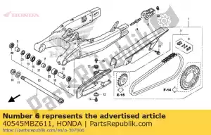 honda 40545MBZ611 conjunto de articulación, cadena de transmisión (daido) - Lado inferior