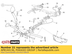 Aprilia AP8144136, Lh spiegelrubber, OEM: Aprilia AP8144136