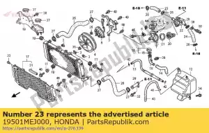 honda 19501MEJ000 mangueira, r. termostato - Lado inferior