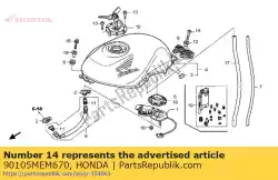 Aqui você pode pedir o nenhuma descrição disponível no momento em Honda , com o número da peça 90105MEM670: