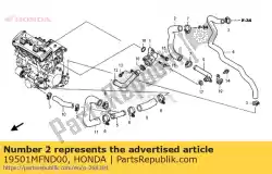 slang a, rad omhoog van Honda, met onderdeel nummer 19501MFND00, bestel je hier online: